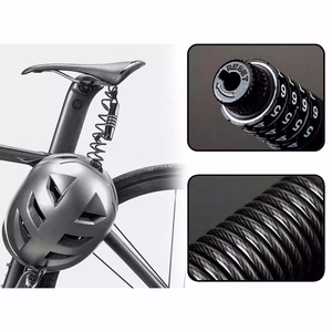 Rockbros T609 1.5 m velosipēda slēdzene ar kodu - melna