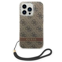 Guess GUOHCP14XH4STW iPhone 14 Pro Max 6.7 "brūns/brūns cietais apvalks 4G raksta siksna