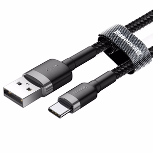 Baseus Cafule kabelis USB-C 3A 1m (pelēks + melns)