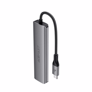 Acefast J18 USB sadalītājs USB-C 6-in-1 HDMI 4K 60Hz PD90W dokstacija - pelēks