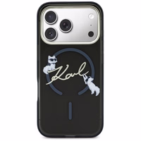 Karl Lagerfeld IML Choupettes Karl Script Logo MagSafe Maciņš for iPhone 17 Pro Max - melns