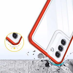 Clear 3in1 viedtālruņa apvalks Samsung Galaxy S23+ silikona apvalks ar rāmi sarkans