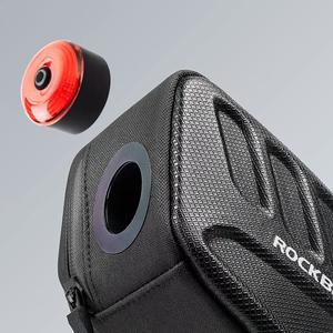 Rockbros C61 velosipēda sēdekļa soma ar viedo aizmugurējo lukturi 0.45L - melna