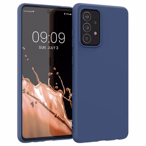 Silikona viedtālruņa apvalks mīksts elastīgs gumijas pārsegs Samsung Galaxy A22 4G zils