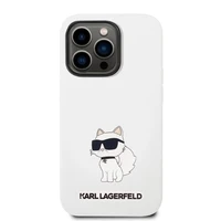 Karl Lagerfeld KLHCP14LSNCHBCH iPhone 14 Pro 6.1" cietais apvalks balts/balts Silikona Choupette