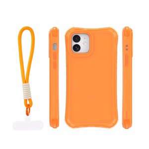 Safepop maciņš ar siksniņu priekš iPhone 12 / 12 Pro 6,1" oranžs