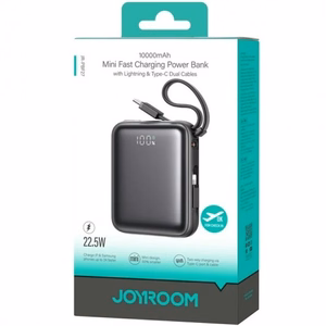 Portatīvais lādētājs Joyroom JR-PBF27 melns 10000mAh 22.5W PD / QC3.0 + integrēts Type-C / Lightning kabelis