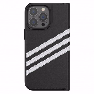 Adidas OR grāmatiņas tipa viedtālruņa apvalks PU iPhone 13 Pro / iPhone 13 – melns un balts