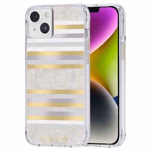 Case-Mate Pearl Stripes MagSafe vāciņš ierīcei iPhone 14 Plus, rotāts ar perlamutru