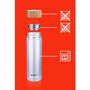 Alpina dubultsienu stikla termopudele, 450 ml