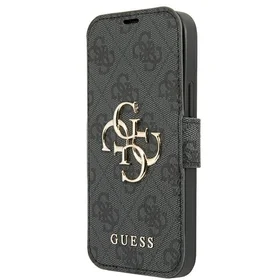 Guess GUBKP13X4GMGGR iPhone 13 Pro Max 6.7" vāciņš pelēks - 4G Liels metāla logotips
