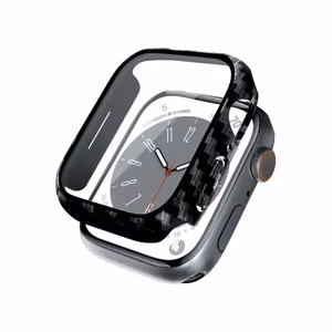 Crong Hybrid Watch Case aizsargvāciņš ar integrētu stiklu Apple Watch 41 mm, ar oglekļa šķiedras rakstu
