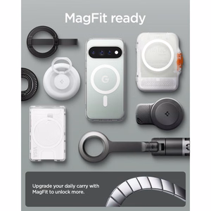 Spigen Ultra Hybrid Mag MagSafe aizsargvāciņš Google Pixel 11 Pro, caurspīdīgs / balts