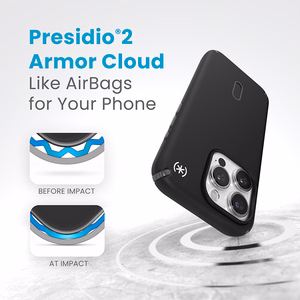 Speck Presidio2 Pro ClickLock MagSafe vāciņš ierīcei iPhone 15 Pro, melnā un slānekļpelēkā krāsā
