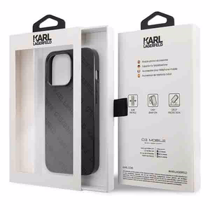 Karl Lagerfeld perforēts Allover apvalks iPhone 13 Pro / 13 6.1" - melna