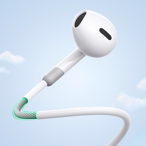 Joyroom JR-EW01 in-ear wired mini jack headphones with remote control - white