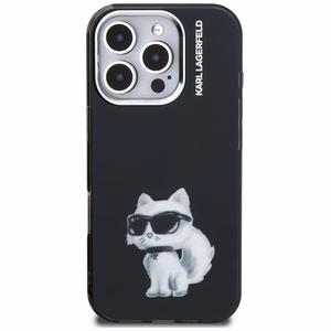 Karl Lagerfeld IML Aquarelle Choupette & Logo macins iPhone 16 Pro Max - melns