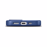 iCarer ādas apvalks iPhone 14 apvalks no dabīgās ādas zils (WMI14220705-BU) (MagSafe saderīgs)