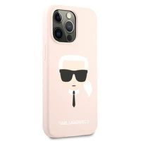 Karl Lagerfeld Silikona Karl`s galvas viedtālruņa apvalks iPhone 13 Pro / 13 6.1" - gaiši rozā