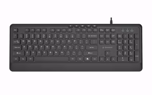 Gembird KB-MCH-05 Slim Wired Multimedia Keyboard, Black, US Layout