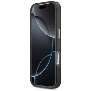 Guess IML Script Metal MagSafe Maciņš for iPhone 17 Pro - melns