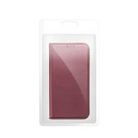 SMART MAGNETO grāmatas tipa viedtālruņa apvalks XIAOMI Redmi Note 13 Pro Plus 5G, bordo