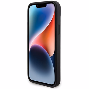 BMW ādas oglekļa viedtālruņa apvalks iPhone 15 Plus - melns