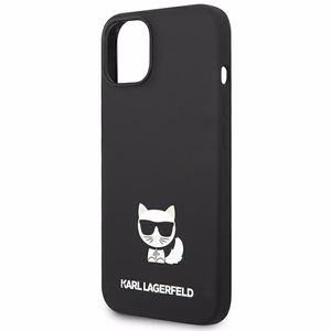 Karl Lagerfeld KLHCP14MSLCTBK iPhone 14 Plus 6.7 "cietais apvalks melns / melns Silikona Choupette Ķermenis