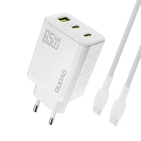 Dudao A29C 65W GaN sienas lādētājs + USB-C kabelis - balts