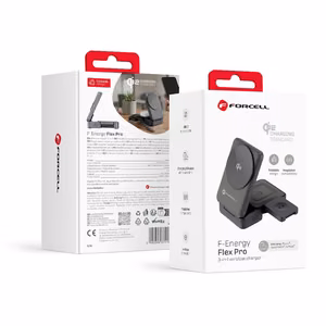 Bezvadu lādētājs Forcell F-Energy 3in1 Flex Pro Qi2 saderīgs ar MagSafe (F-05) sudrabs