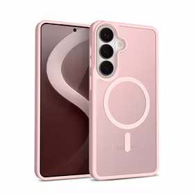 Crong Hybrid Matte Magnetic - MagSafe maciņš Samsung Galaxy S26 (rozā)