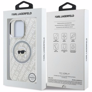 Karl Lagerfeld IML Karl Head Logo MagSafe Case for iPhone 16 Pro - Gray