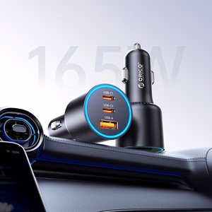 Orico HyperDrive 165W USB-A + 2x USB-C auto lādētājs - melns
