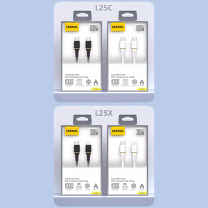 Dudao L25C USB-C - USB-C silikona kabelis 60W 1m - balts