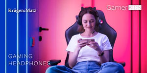 Kruger&Matz Gamer Kids spēļu austiņas bērniem, rozā
