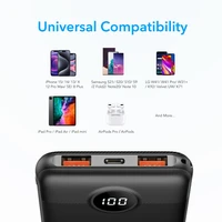 VEGER portatīvais lādētājs 10000 mAh PD QC3.0 2A 20W L10S (W1105PD) melna