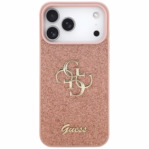 Guess Fixed Glitter Big 4G Чехол для iPhone 17 Pro Max - розовый