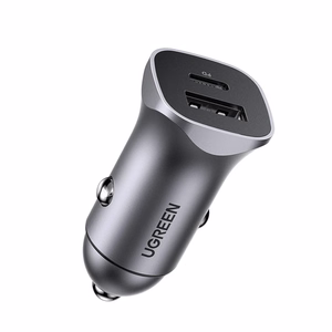 Auto lādētājs Ugreen CD130 USB-C/USB-A 30W pelēks