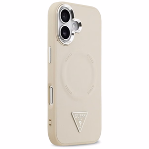GUESS viedtālruņa apvalks IPHONE 17 saderīgs ar Magnētisko GUHMP17SPSDTSCME (PU W/ Triangle Logo) bēša