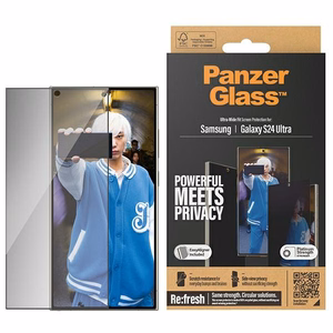 PanzerGlass īpaši plats privātuma aizsargstikls ar pozicionētāju Samsung Galaxy S24 Ultra