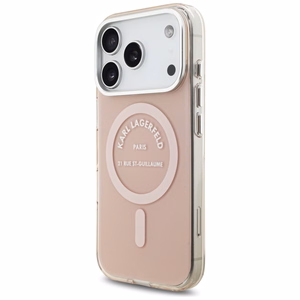 Karl Lagerfeld IML Karl RSG logotipa magnētiskais viedtālruņa apvalks iPhone 17 Pro - rozā