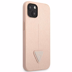 Guess GUHCP14MPSATLP iPhone 14 Plus 6.7 "rozā/rozā cietais apvalks SaffianoTriangle Logo