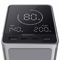 Cuktech Powerbank 300W 40000mAh ar bezvadu uzlādi 2x USB-C + 2x USB-A - melns