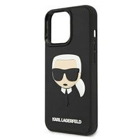 Karl Lagerfeld 3D gumijas Karla galvas apvalks iPhone 13 Pro / iPhone 13 - melns