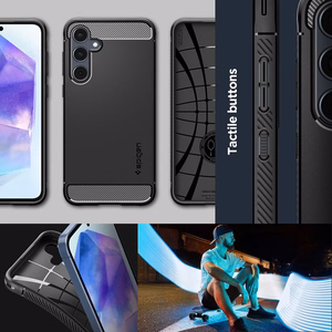 Spigen Rugged Armor vāciņš ierīcei Samsung Galaxy A55 5G, matēti melns