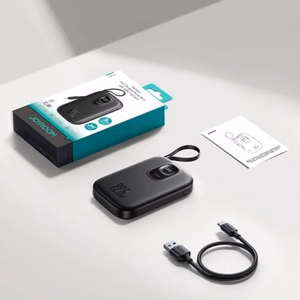 Portatīvais lādētājs Joyroom JR-PBF18 melns 10000mAh 22.5W PD / QC3.0 + integrēts Lightning kabelis + Type-C kabelis