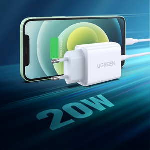 Ugreen USB lādētājs Power Delivery 3.0 Quick Charge 4.0+ 20W 3A balts (60450)