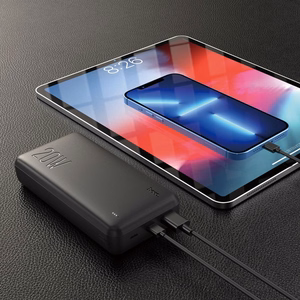 Ārējā baterija Power Bank Hoco J87A Type-C PD 20W+Quick Charge 3.0 20000mAh melna