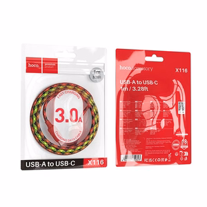 Kabelis USB A uz USB C Hoco 3A 1 m X116 gradienta sarkana