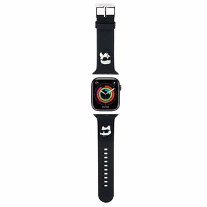 Karl Lagerfeld 3D резиновый ремешок Karl&Choupette Heads Apple Watch 42/44/45/49mm - черный
